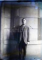 5 db üvegnegatív vegyes felvételekkel (közte a régi Erzsébet híd), 12x9 cm