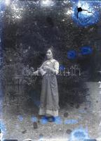 5 db üvegnegatív vegyes felvételekkel (közte a Szent Gellért-szobor, kirándulási képek, stb.), 12x9 ...