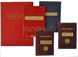 1960-1970 k. hagyaték-tétel, benne 7db kitüntetés, mindegyik mellszalag nélkül (ebből 6db eredeti tokban): - 1951. "Közbiztonsági Érem" arany fokozat - 1960 k. "Testnevelés és Sport Fejlesztéséért" kitüntető jelvény miniatűrrel - 1964. "Munka Érdemrend" arany fokozat - 1964. "Munka Érdemrend" ezüst fokozat - 1974. "Tűzbiztonsági Érem" arany fokozat - 1983. "Honvédelmi Érdemérem" 15 év után - DN "Kiváló Munkáért" Ezen kívül egy doktori értekezés a textilipar témájában, 21db-os papírtétel (egyetemi leckekönyv, munkakönyv, párttagkönyv, igazolvány, bizonyítvány, kitüntetések adományozói okiratai [nem mindegyik irathoz van kitüntetés], stb.) tétel. T:vegyes néhány tételen ragasztónyomok