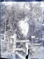 5 db üvegnegatív vegyes felvételekkel (kirándulási képek, életképek), 12x9 cm