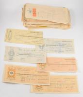 ca 1900-1940 Óriási váltó tétel: több száz darab, sokféle kiadás, sok bélyeggel, látványos színes lerovásokkal