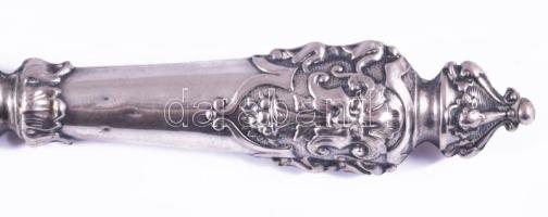 Ezüst (Ag) nyelű levélbontó kés, h: 16 cm, jelzett, bruttó 27,3g