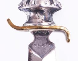 Ezüst (Ag) nyelű levélbontó kés, h: 16 cm, jelzett, bruttó 27,3g