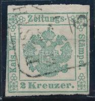 1853 Hírlapilleték bélyeg 2kr zöld "PESTH"