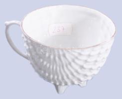 1915 Porcelán emlékcsésze, Ferenc József és II. Vilmos arcképével, lepattanással, m: 6,5 cm