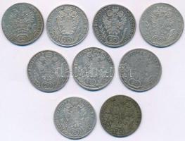 1768-1787. Kilenc darabos magyar és osztrák krajcár tétel, mindegyik 20kr névérték és különféle évjárat vagy verdejel, benne: 1768 EvS-AS / C; 1769IC-SK / A; 1770 IC-SK / A; 1773S-C / H; 1773EvM-D / B; 1782F; 1784G; 1785B; 1787B T:XF,VF