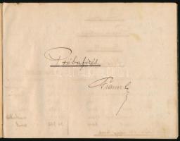 cca 1920 évek vége/1930 "Próbafőzés." (Franek? aláírással.) Benne kézzel írt receptekkel, ...