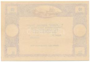 1920 k. Szeged "Kalász" 10P / 10 Aranypengő, kitöltetlen, sorszám és bélyegzés nélkül T:AU...