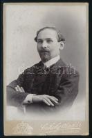 cca 1900 Kopeczky Sebestyén tipográfus, kertészeti szakíró vizitkártyája, Székely Aladár budapesti műterméből, 11x7 cm