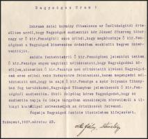 1927 Bp., vitéz Fábry Dániel (1889-1977) őrnagy, József főherceg szárnysegédje (később altábornagy, ...