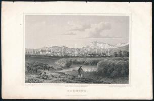 1853 Ludwig Rohbock (1820-1883) - J. M. Kolb-Knopfmacher: Radnóth (Erdély) a várkastéllyal, acélmetszet, szép állapotban, 15,5×24 cm