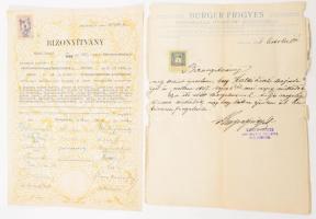 1905-1948 Kalkó László drogista iratai: munkáltatói igazolások különböző cégektől (Wimmer József Fia...