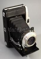 cca 1956 Zeiss Ikon Ercona II összecsukható fényképezőgép, Carl Zeiss Jena Tessar 105 mm f/3,5 objek...