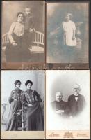 cca 1890-1900, 4 darab kabinetfotó, Marian Pozsony, Pollák F. Jászberény, Matz és társa Igló, Halmy Béla Losoncz, 16,5x11 cm alatt
