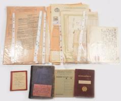 cca 1907-1969 Kalkó László drogista és családjának vegyes iratai, okmányai: illetőségi és erkölcsi bizonyítvány, anyakönyvi kivonatok, munkakönyv, stb.
