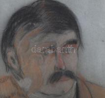 Rónai jelzéssel: Portré. Vegyes technika, papír. Sérült. Paszpartuban. 30x21 cm