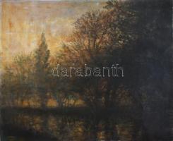 Mednyánszky jelzéssel: Hangulatos táj. Olaj, vászon. Vakráma nélkül. 42x52 cm.