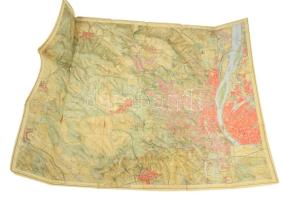 cca 1934 Budai hegyek, Kirándulók térképe I. sz., 1 : 37.500, Bp., M. Kir. Állami Térképészet, szakadozott, 62x93 cm