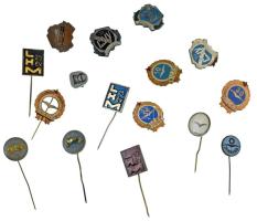 1960-1980 k. 15xklf "Törzsgárda" jelvényből álló tétel, közte zománcozott darabok, benne: CSLV, DIGÉP, DIMÁVAG, LKM (Lenin Kohászati Művek), ÉPFU T:vegyes