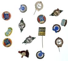 1960-1980 k. 15xklf "Törzsgárda" jelvényből álló tétel, közte zománcozott darabok, benne: BÁÉV, BVK, CMK, DIMÁVAG, PV T:vegyes, egyiken hiányzó tű és sérülés