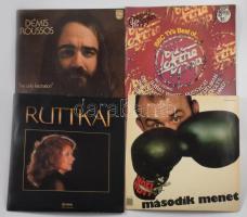 12 darab magyar és külföldi bakelit lemez, R-Go, Linda, Ruttkai, Démis Roussos, stb.