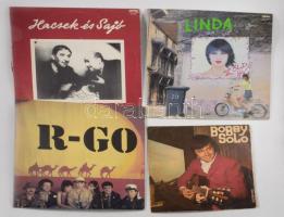 12 darab magyar és külföldi bakelit lemez, R-Go, Linda, Ruttkai, Démis Roussos, stb