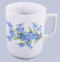 Zsolnay 6 darabos antik ibolyamintás bögre készlet, jelzett, aranyozása kopott, m: 9,5 cm