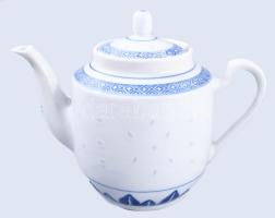 Kínai rizsszem mintás rizsboros készlet, tálcával, kiöntővel, hibátlan, d: 26 cm