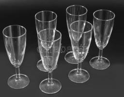 Kristály pezsgőspohár készlet 6 darab, hibátlan, m: 16,5 cm