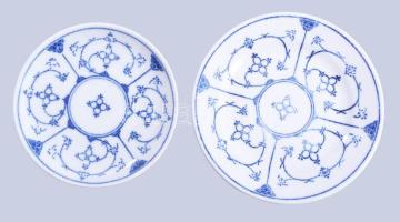 Kahla vasfűmintás egyszemélyes reggeliző szett, csésze alátéttel és desszertes tányér. Jelzés nélkül...