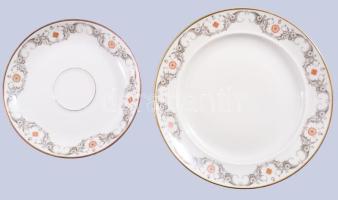 Johann Haviland egyszemélyes reggeliző szett, csésze alátéttel és desszertes tányér. Jelzés nélkül, ...