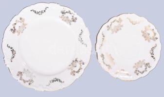 Bavaria aranymintás egyszemélyes reggeliző szett, csésze alátéttel és desszertes tányér. Jelzés nélk...