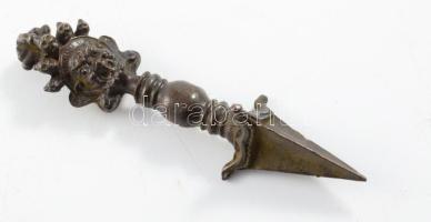 Díszes tibeti phurba, h: 9,5 cm