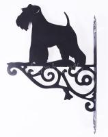 Foxi kutya figurával díszített fémlemez oszlopdísz / kapudísz, hibátlan, 30x31 cm