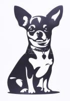 Kutya figura fémlemez faldísz, hibátlan, 30x18 cm