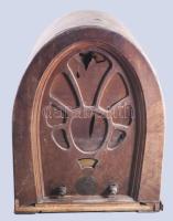 1934-1936 Orion "Kápolna" rádió. Sérüléssel, hiánnyal, 44x35 cm, nagyon ritka!