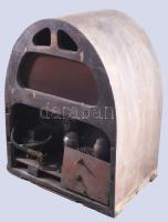 1934-1936 Orion "Kápolna" rádió. Sérüléssel, hiánnyal, 44x35 cm, nagyon ritka!