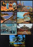 Érdekes modern képeslap tétel sok tengerentúlival, kis államokkal, egzotikus lapok is, érdekes bérmentesítések. 600-700 db cipős dobozban.