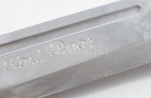 J. Marttini vadásztőr, lófej figurás lezárással, bőr tokban, h: 24 cm