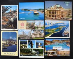 700-800 db nagyalakú modern képeslap cipős dobozban, főleg külföldi városképek