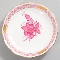 Herendi Apponyi lila mintás tálka, jelzett, hibátlan, d: 10,5 cm