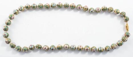 Tűzzománc díszítéses nyaklánc, h: 52 cm