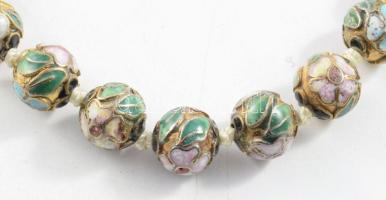 Tűzzománc díszítéses nyaklánc, h: 52 cm