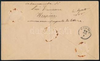 1888 Színes számú 2kr pár + Sztereo 8kr pár nagyon dekoratív ajánlott levélen "KRAPINA" - ...