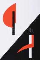 Beöthy-Steiner Anna (1902-1985): Geometrikus kompozíció (cím nélkül). Szitanyomat, papír. Jelzett. L...