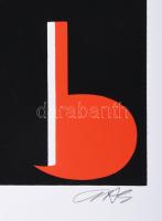 Beöthy-Steiner Anna (1902-1985): Geometrikus kompozíció (cím nélkül). Szitanyomat, papír. Jelzett. L...