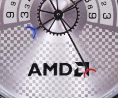 AMD fém tokos karóra, fém szíjjal, kvarc, díszdobozban, d: 38mm