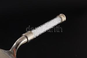 Markolatában köves díszítésű tortaszervírozó szett, h: 28-34 cm