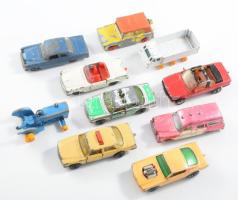 10 darab Matchbox fém autó, ritkább darabokkal.