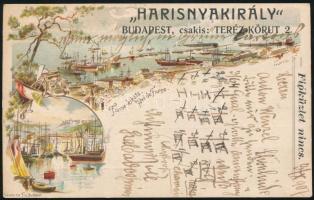 1907 Harisnyakirály reklám levelezőlap Turul 5f tarifahelyes bérmentesítéssel, futva igen ritka!! RR...